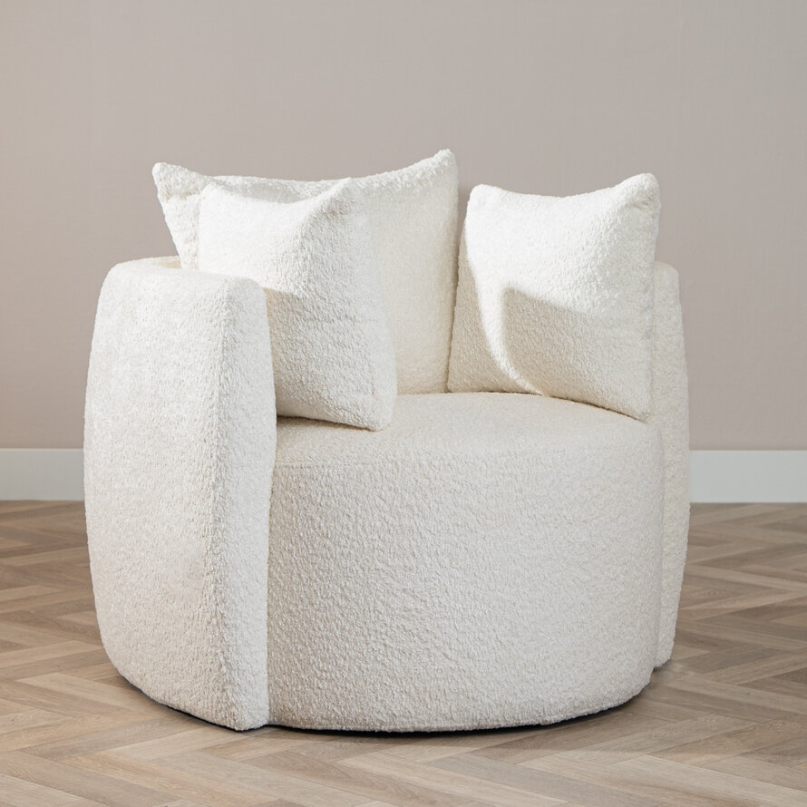 Bouclé Sessel Ruby weiß