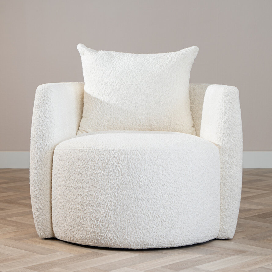 Bouclé Sessel Ruby weiß
