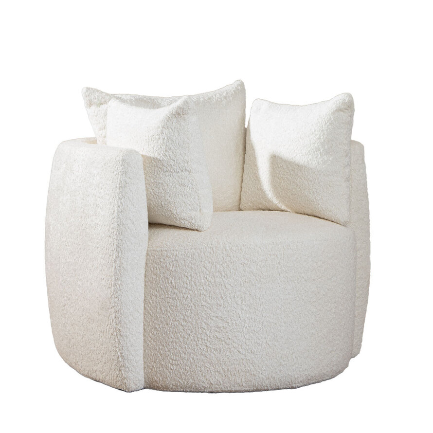 Bouclé Sessel Ruby weiß