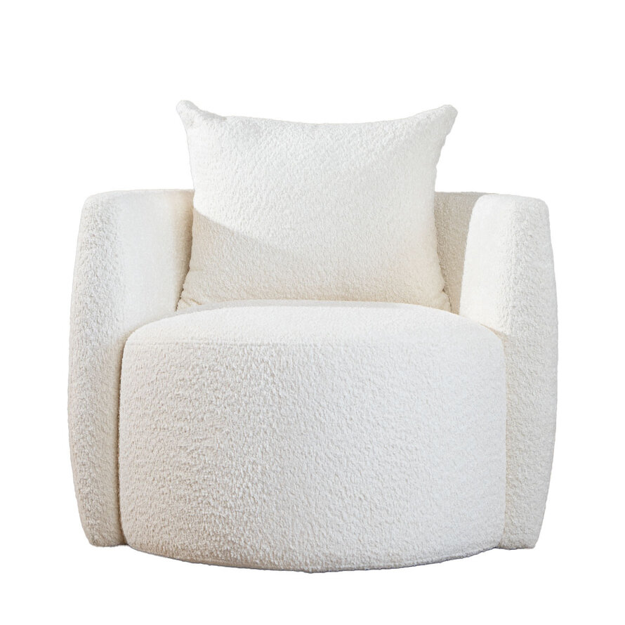 Bouclé Sessel Ruby weiß