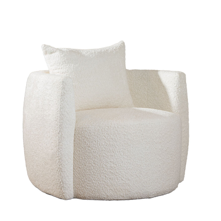 Bouclé Sessel Ruby weiß