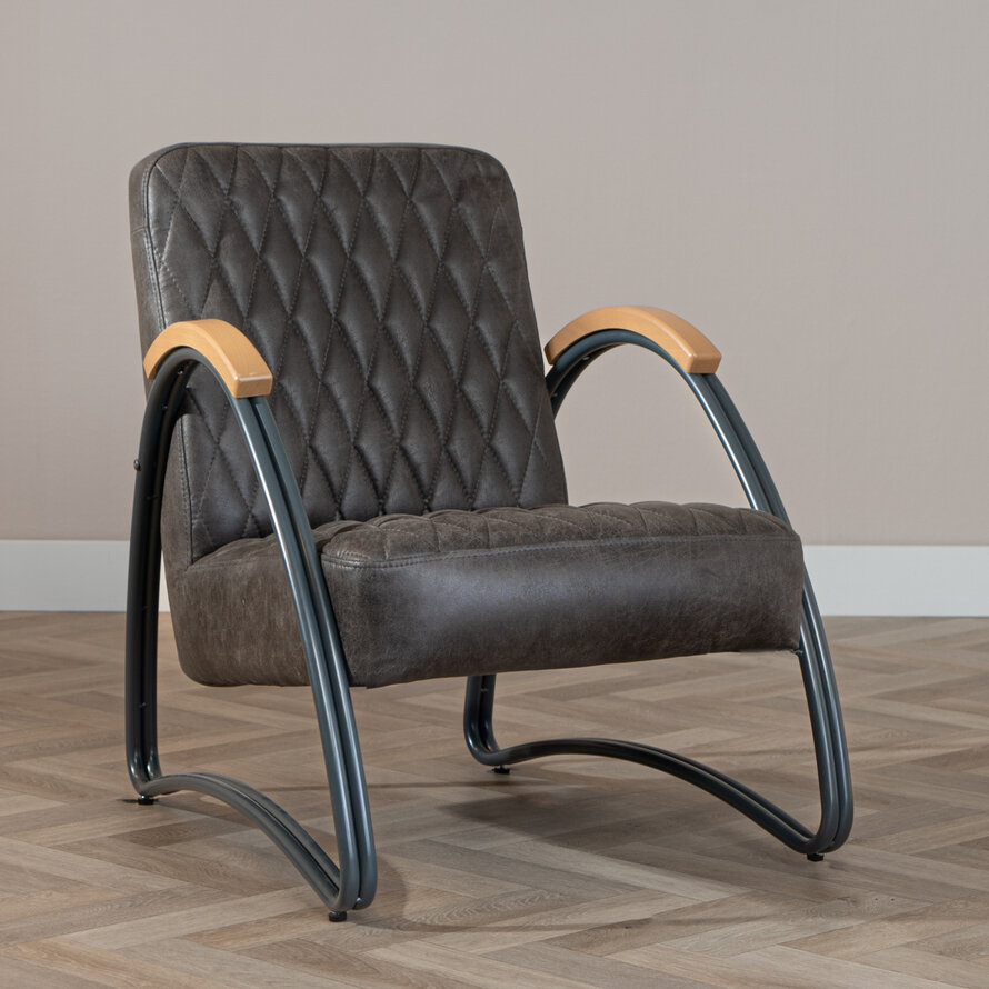 Ledersessel Ivy Industrial Design Eco-Leder anthrazit