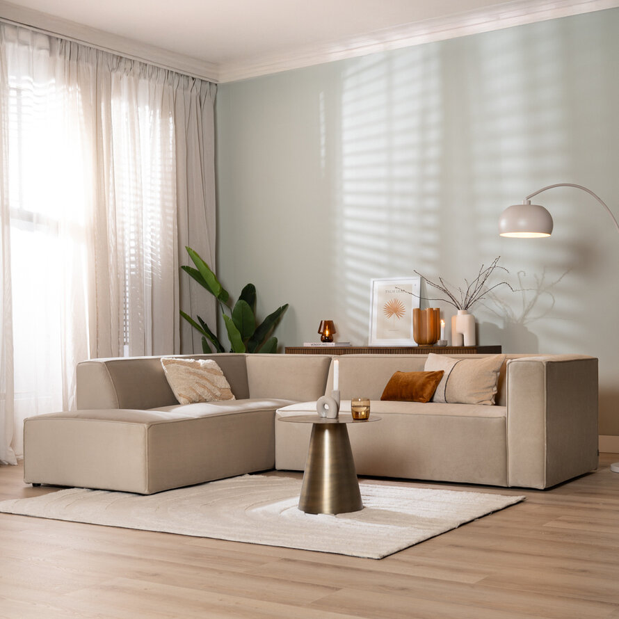 Ecksofa Memphis Samt beige links