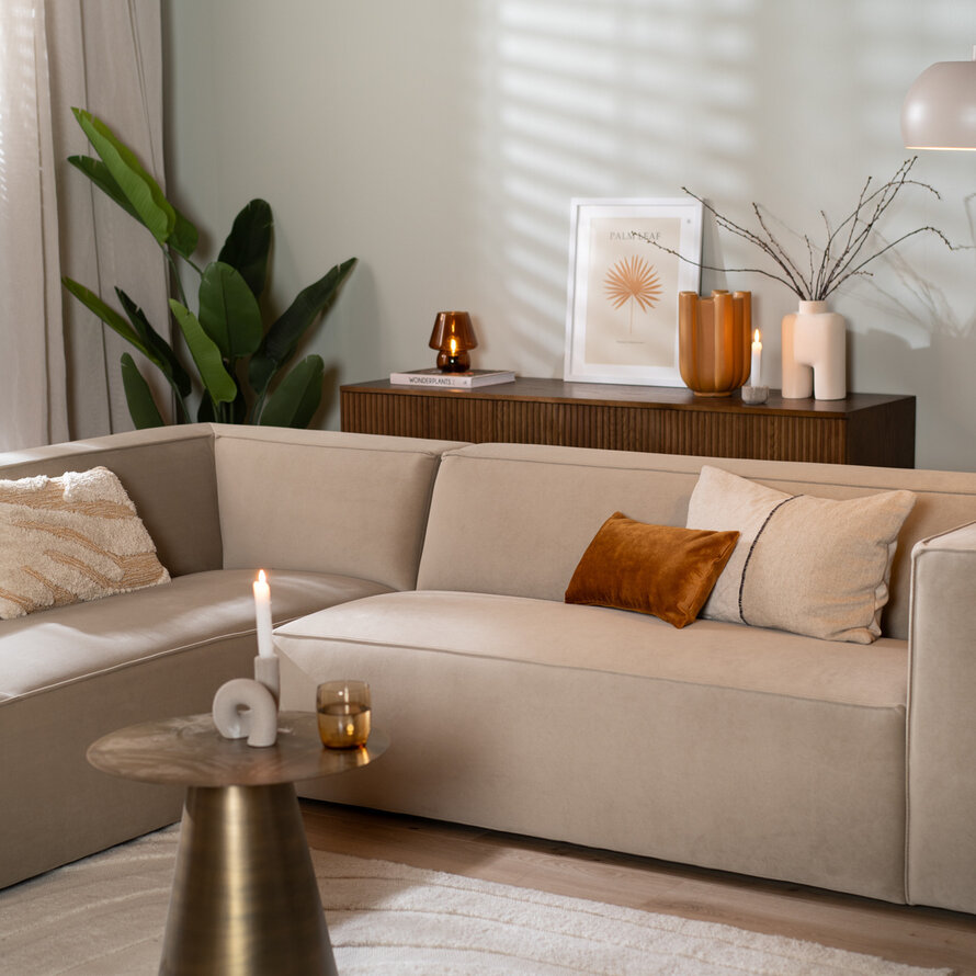 Ecksofa Memphis Samt beige links