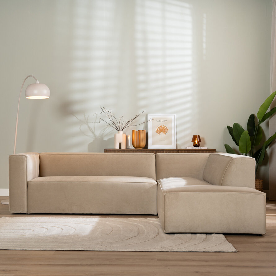 Ecksofa Memphis Samt beige rechts