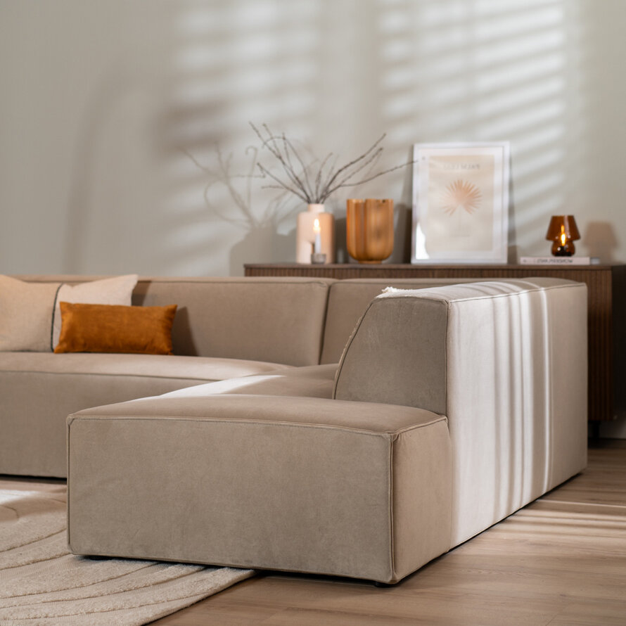 Ecksofa Memphis Samt beige rechts