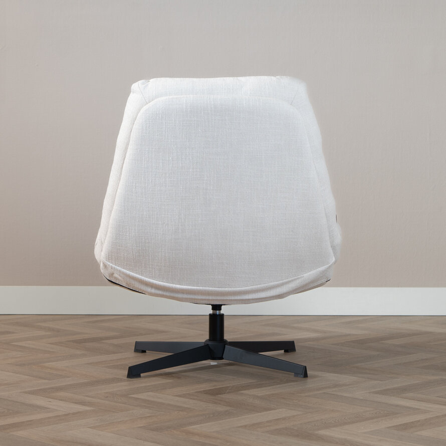 Sessel mit Hocker Cristo Leinen drehbar Off white