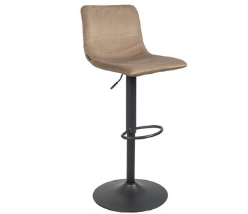 Bronx71 Gastro Barhocker Samt Frenkie taupe höhenverstellbar 60 - 76 cm