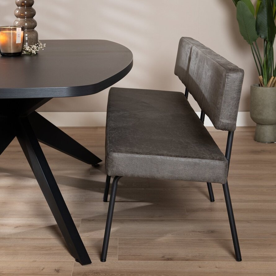 Esszimmerbank Eco-Leder Espen anthrazit 190 cm