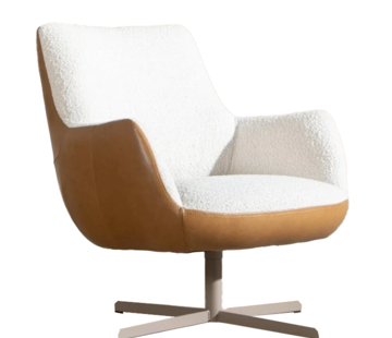 Bronx71 Sessel Stella Bouclé / Leder drehbar beige