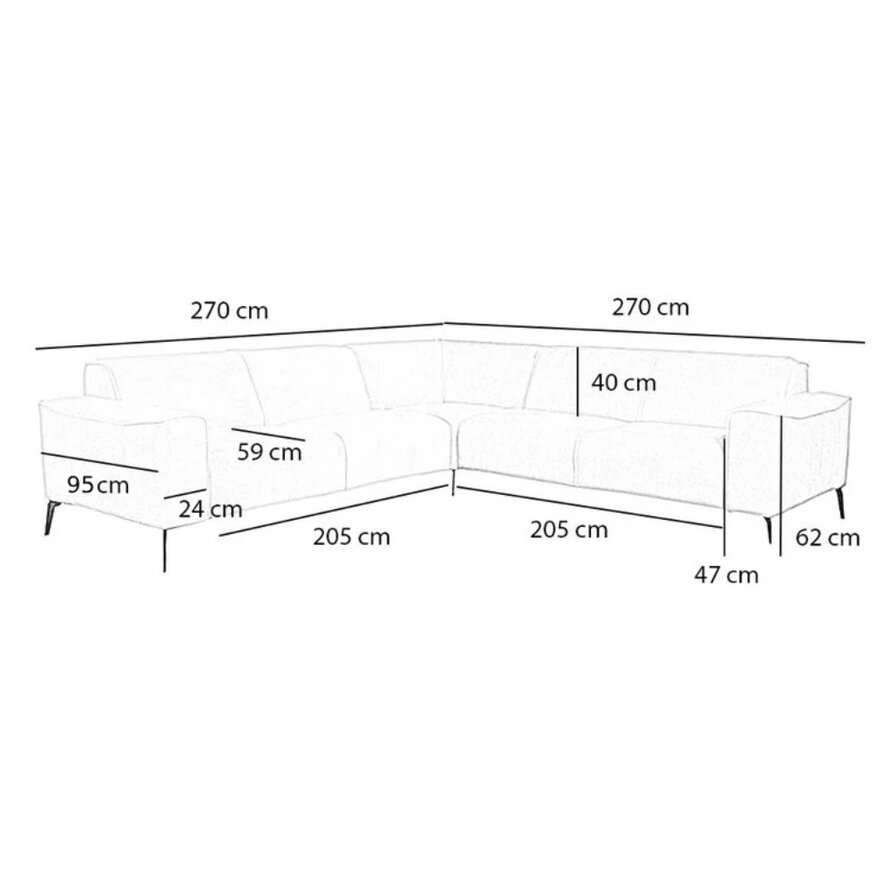Ecksofa Vegas Chenille weiß links/rechts