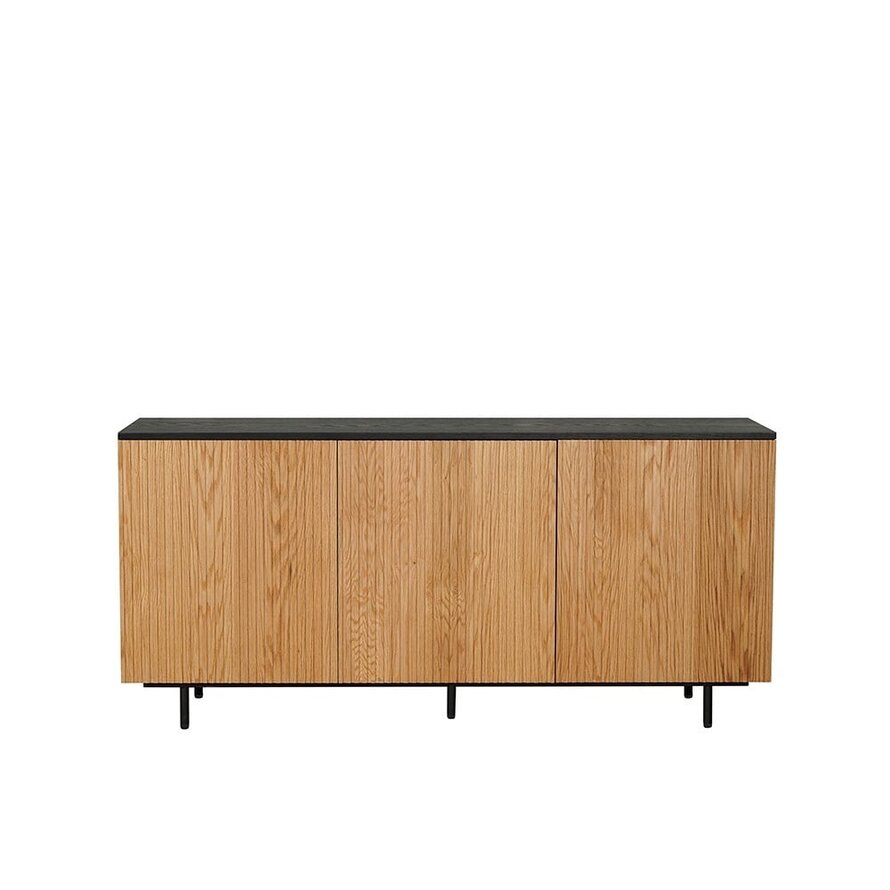 Sideboard Haley schwarz / Eiche hell 160x45x74 cm