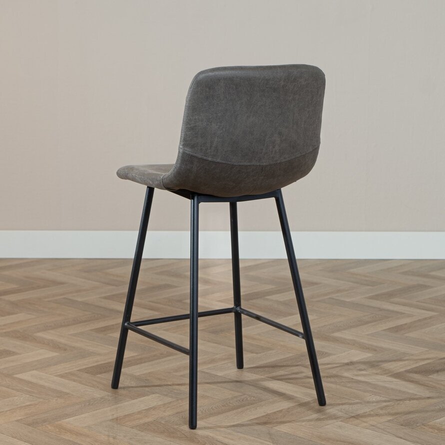 Gastro Barhocker Leder Mikky anthrazit 68-79 cm