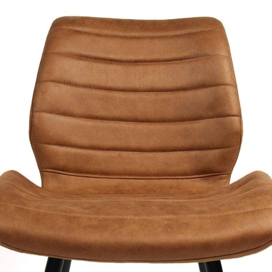 Polsterstuhl Microfaser Morris cognac