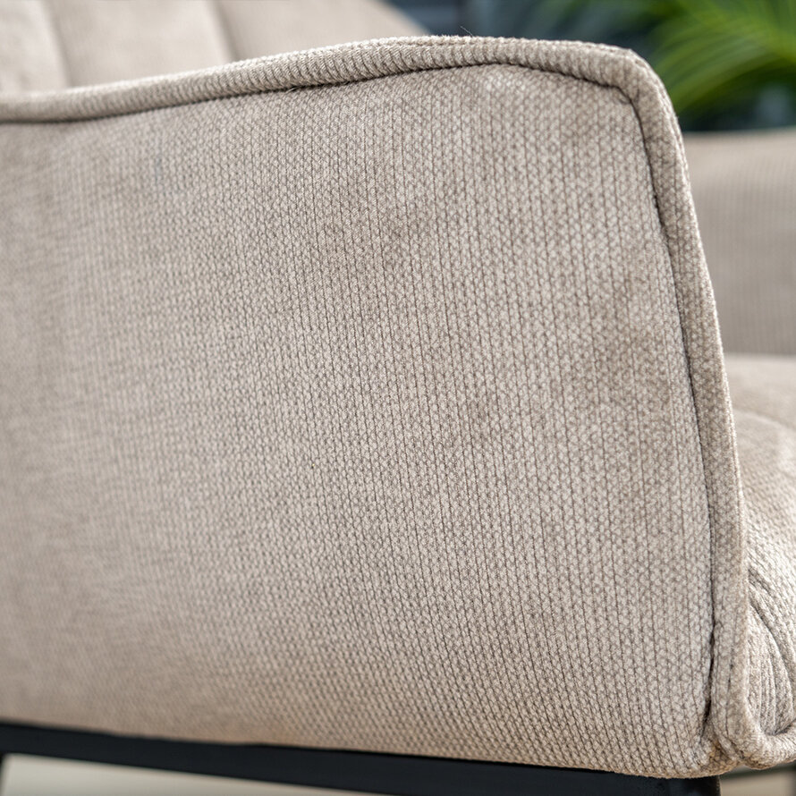 Polsterstuhl Mace Cord mit Rollen Taupe