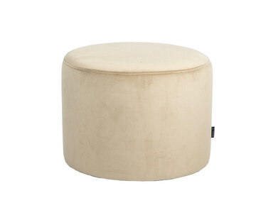 Bronx71 Samt Hocker Anna rund beige