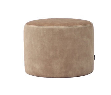 Bronx71 Samt Hocker Beau rund taupe