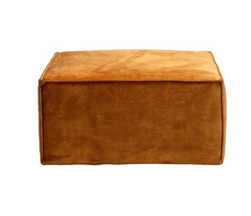 Bronx71 Samt Hocker Memphis rechteckig ockergelb/cognac