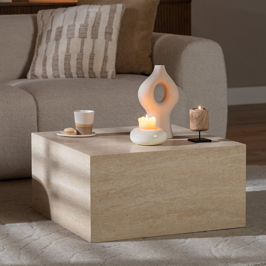 Couchtisch/Element Ace Travertin 60 x 60 x 30 cm