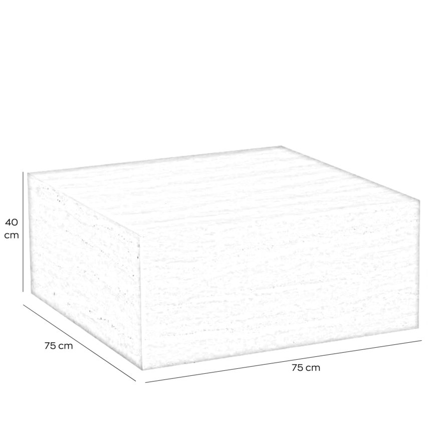 Couchtisch/Element Ace Travertin 75 x 75 x 40 cm