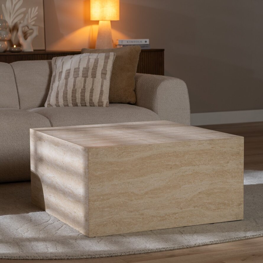 Couchtisch/Element Ace Travertin 75 x 75 x 40 cm