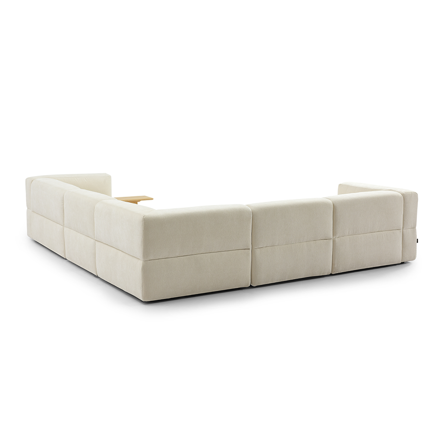 Ecksofa 6-Sitzer Karla Stoff weiß