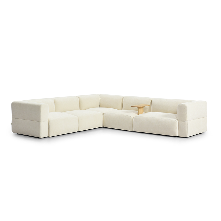 Ecksofa 6-Sitzer Karla Stoff weiß