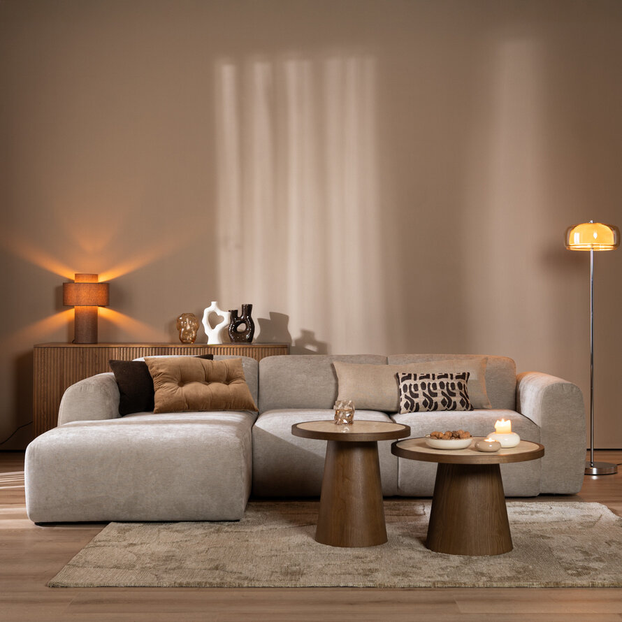 Ecksofa Maine Stoff taupe links