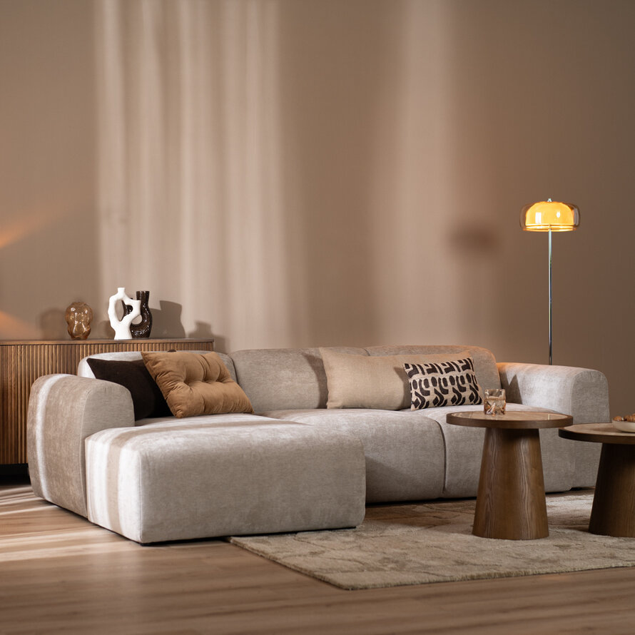 Ecksofa Maine Stoff taupe links
