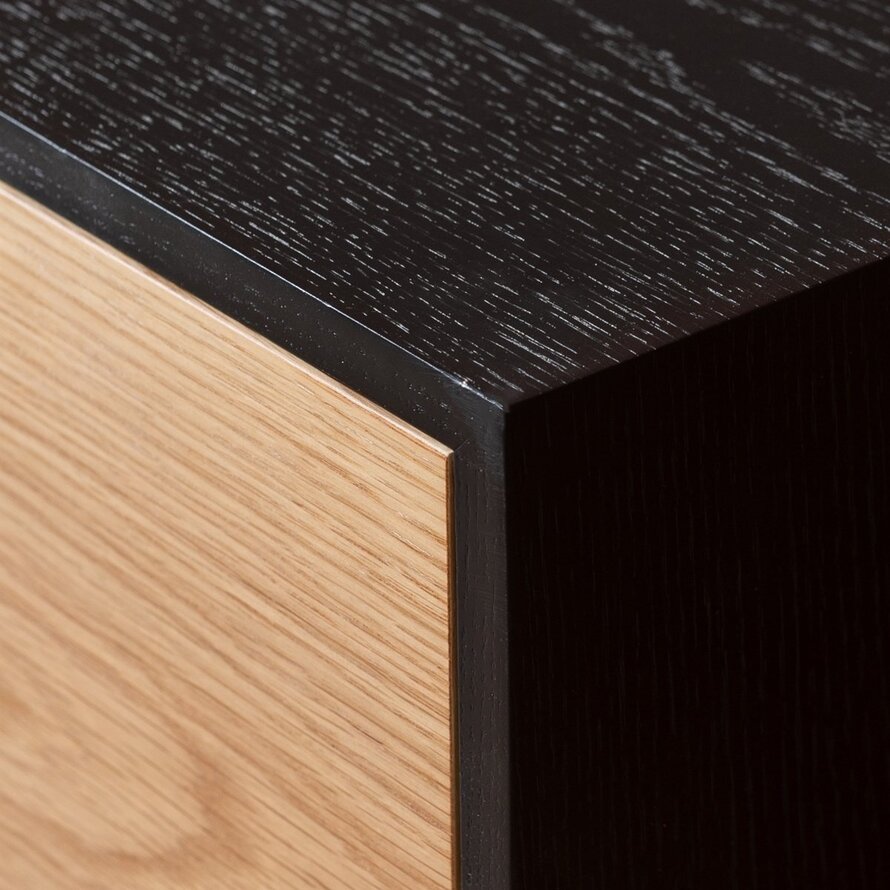 TV-Schrank Thomas schwarz / Eiche hell 180 cm