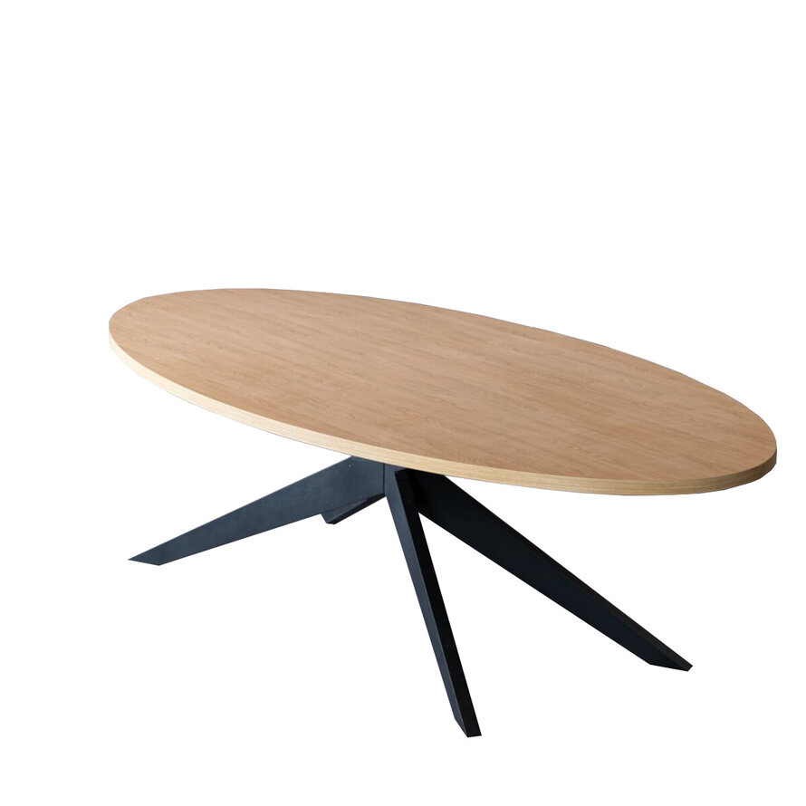 Esstisch Dio oval Eichenlook Melamin 270 x 130 cm