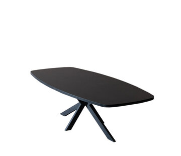 Bronx71 Esstisch Carl dänisch oval schwarz Melamin 240 x 120 x 76 cm