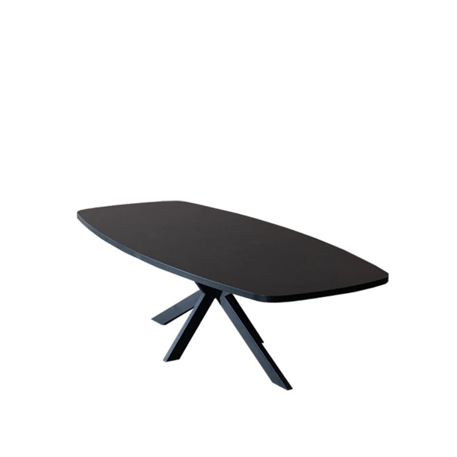 Esstisch Carl dänisch oval schwarz Melamin 240 x 120 x 76 cm