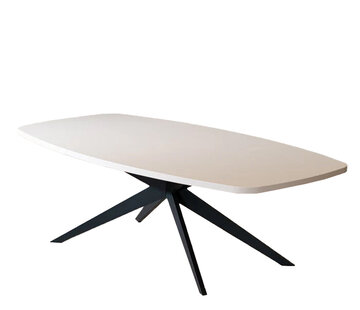 Bronx71 Esstisch Dio dänisch oval beige Melamin 240 x 120 cm