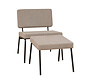 Sessel Espen mit Hocker recycelter Stoff taupe