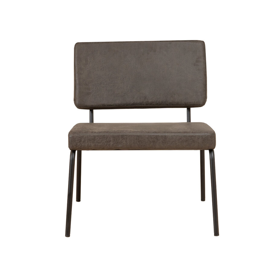 Sessel Espen mit Hocker Eco-Leder anthrazit