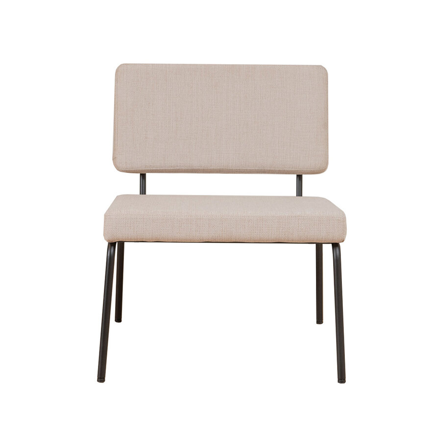 Sessel Espen mit Hocker recycelter Stoff  beige