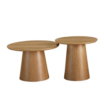 Bronx71 Couchtisch Set Ash rund Ø50 / 62 cm Eiche hell