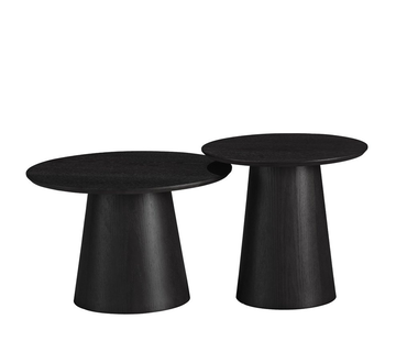 Bronx71 Couchtisch Set Ash rund Ø50 / 62 cm Eiche schwarz