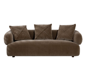 Bronx71 Samt Sofa Palermo 3-Sitzer braun