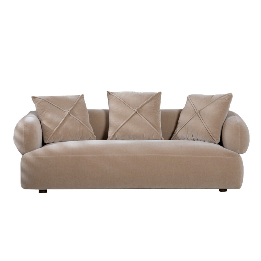 Samt Sofa Palermo 3-Sitzer taupe