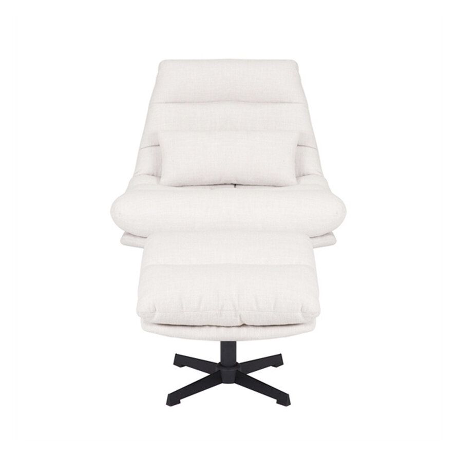 Sessel mit Hocker Cristo Leinen drehbar Off white
