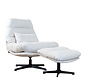 Sessel mit Hocker Cristo Leinen drehbar Off white