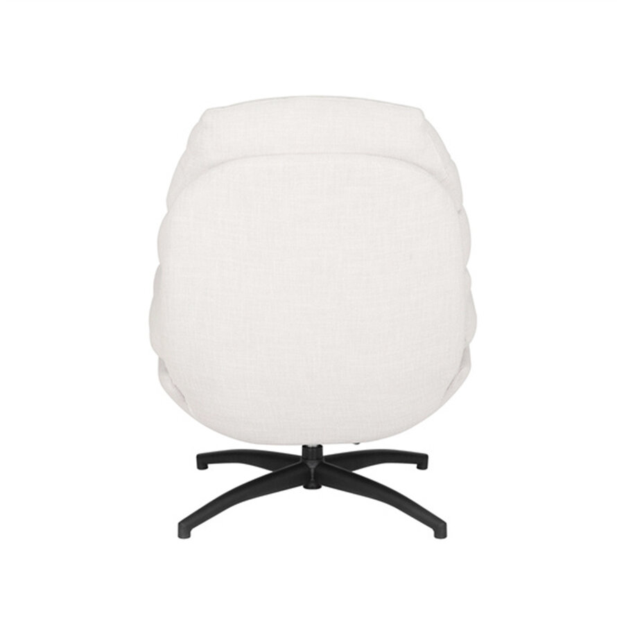 Sessel mit Hocker Palma Leinen drehbar Off white