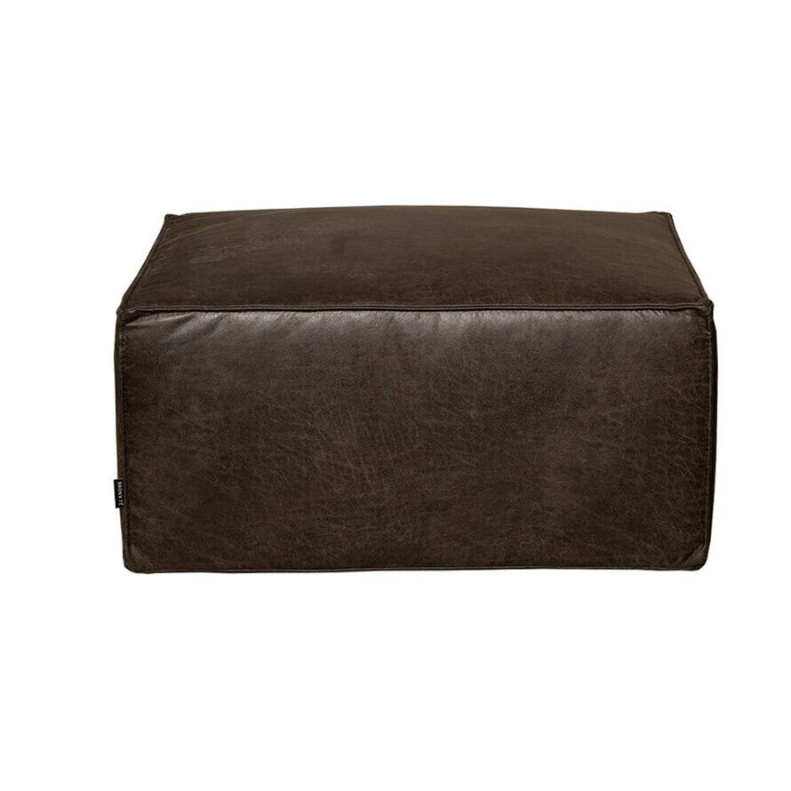 Leder Hocker Memphis rechteckig anthrazit