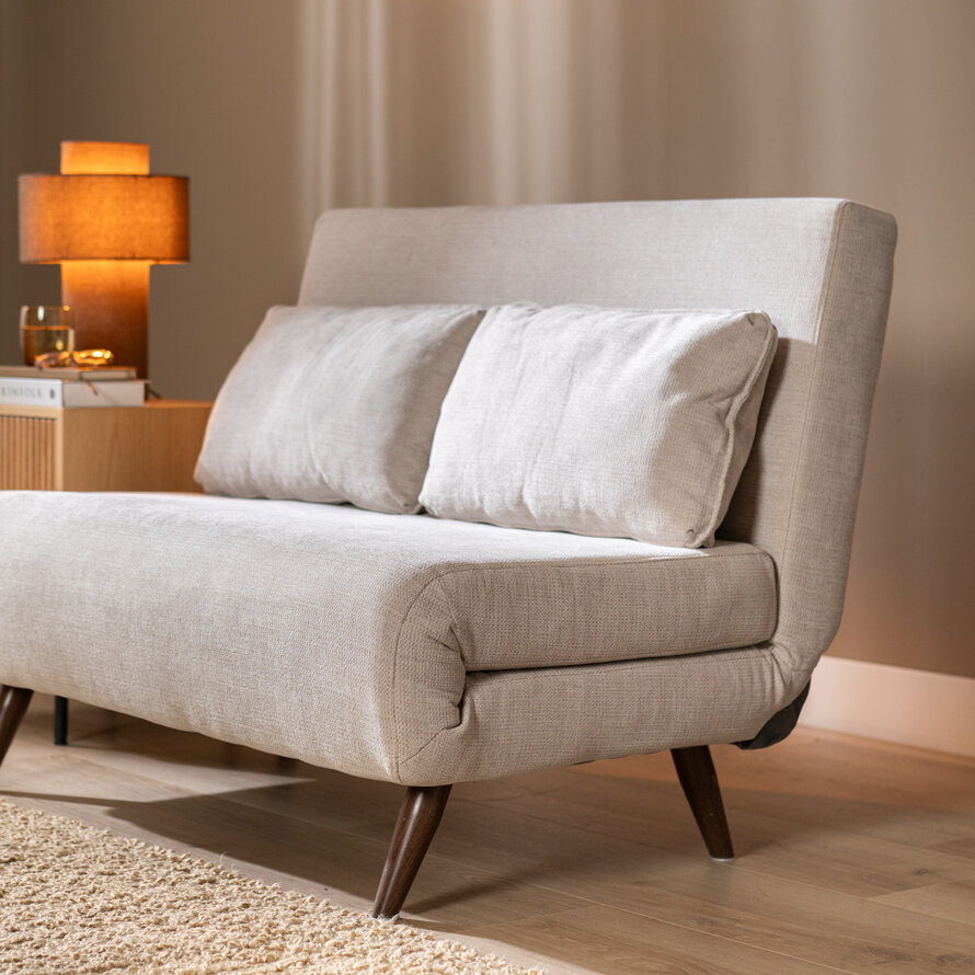 Schlafsofa 1,5-Sitzer Kristian recycelter Stoff beige