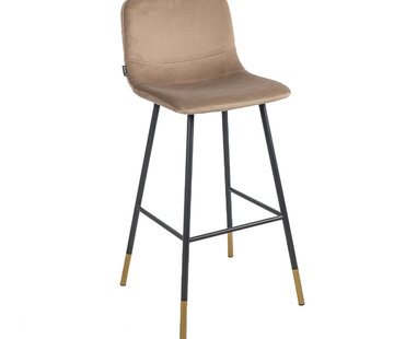 Bronx71 Gastro Barhocker Samt Mikky taupe 68-79 cm