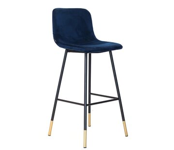 Bronx71 Gastro Barhocker Samt Mikky blau 68-79 cm