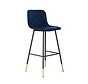 Gastro Barhocker Samt Mikky blau 68-79 cm