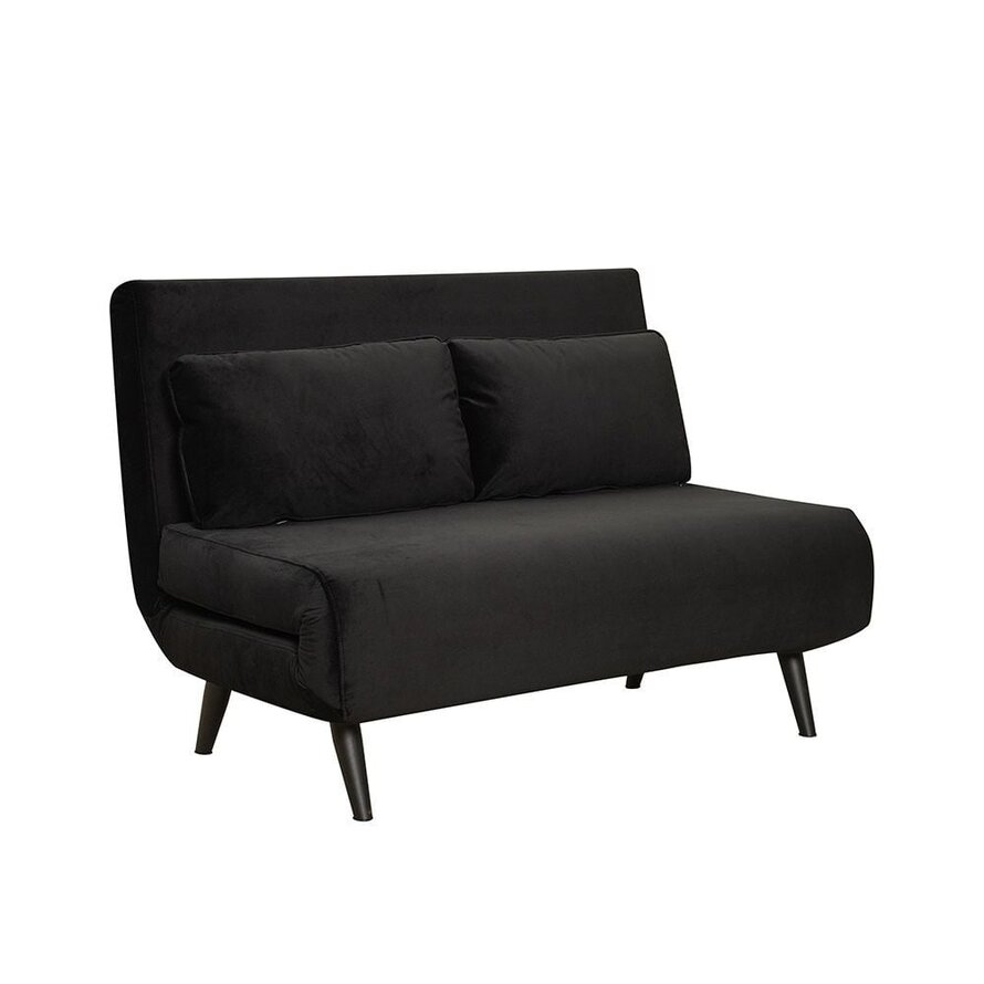 Schlafsofa 1,5-Sitzer Kristian Samt schwarz